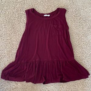 Full Tilt, maroon, sleeveless shirt.